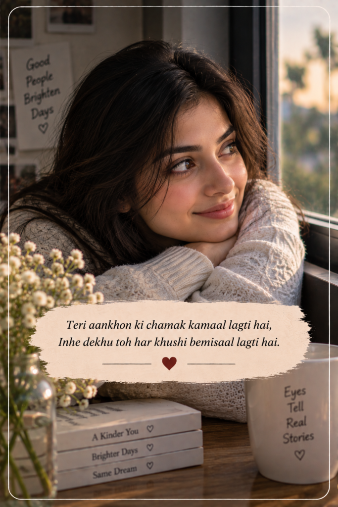 2 line shayari on eyes in english