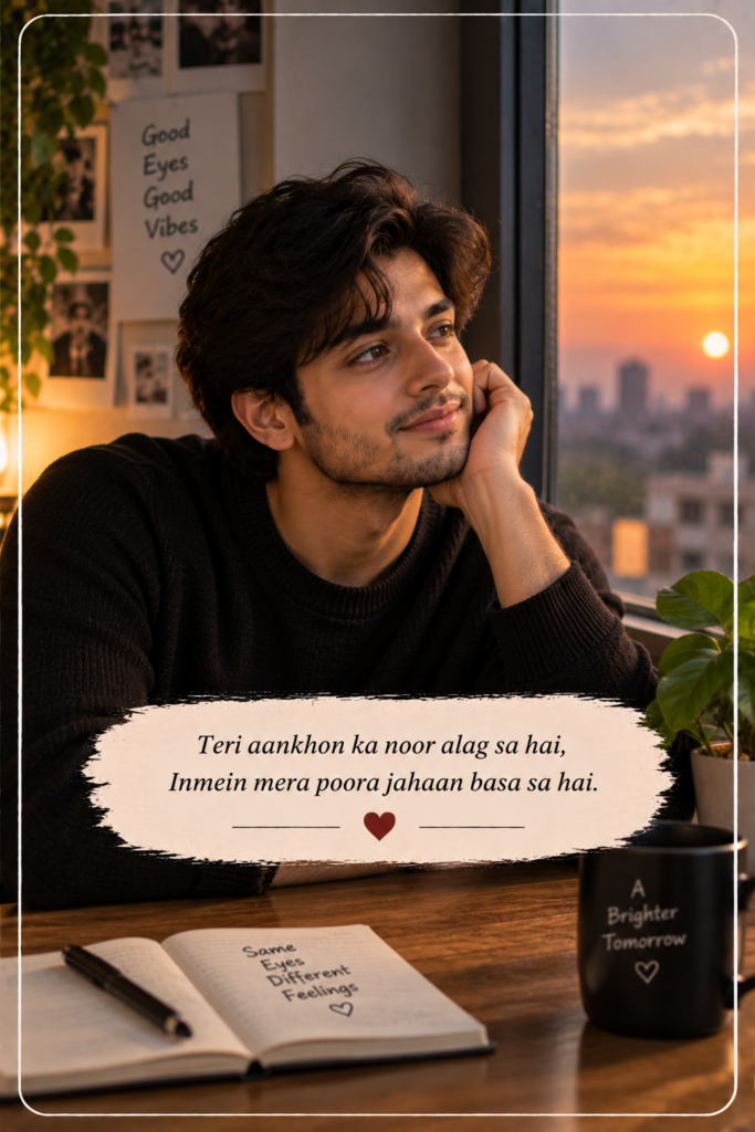 2 line shayari on eyes in english