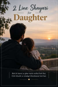 2 Line Shayari for Daughter in English