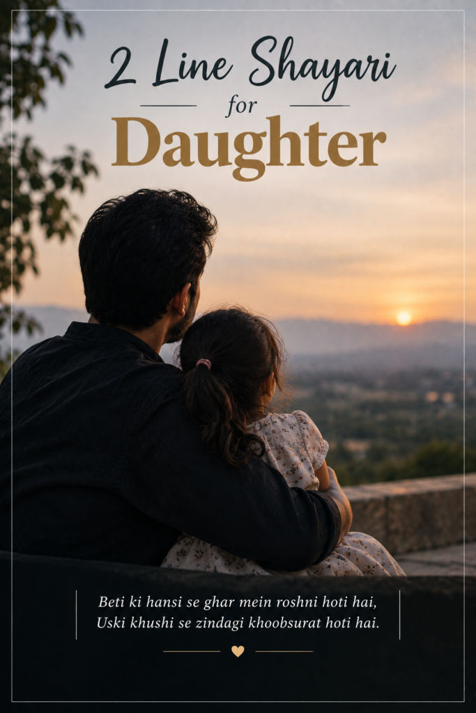 2 Line Shayari for Daughter in English