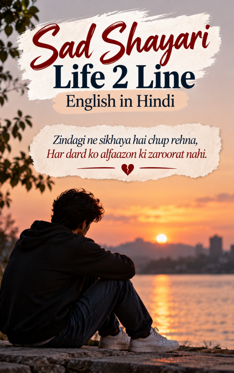 Sad Shayari Life 2 Line English in Hindi 😭