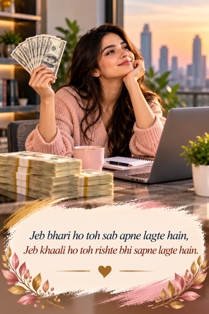 money shayari in english 